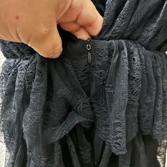 🆕Fate Chic Black Ruffled Lace Mini Dress Black XS🆕 - Picture 11 of 16